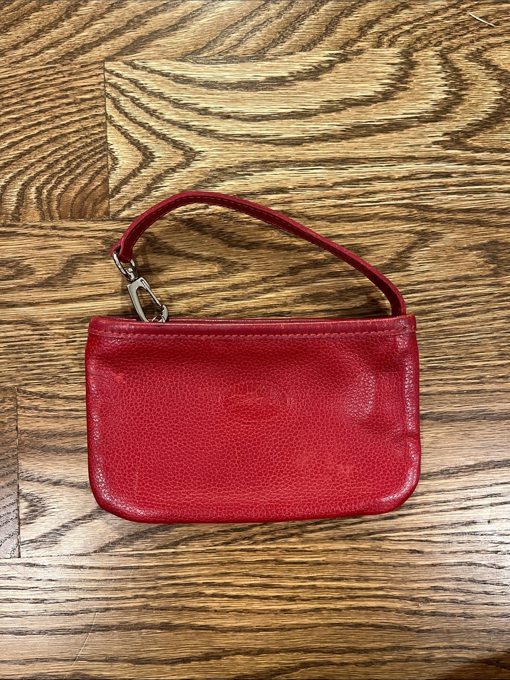 Longchamp Le Pliage Mini Coin Purse / Wristlet Pouch – Red leather
